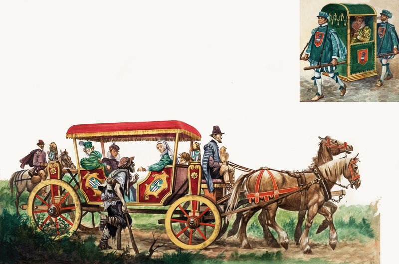 公共交通機関：馬、馬車、セダンの椅子 作： ピータージャクソン