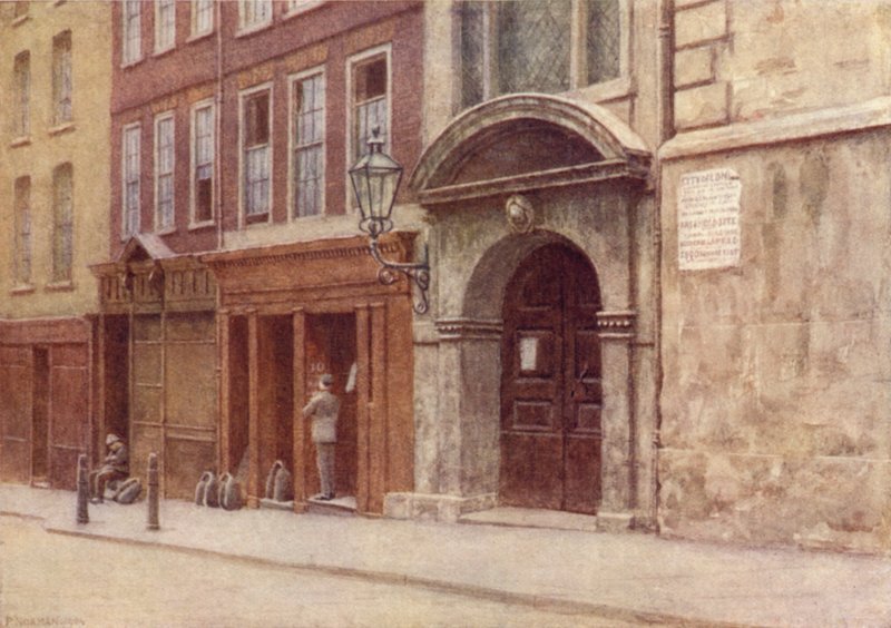 セントジョージ教会の出入り口、Botolph Lane、1904 作： フィリップ・ノーマン