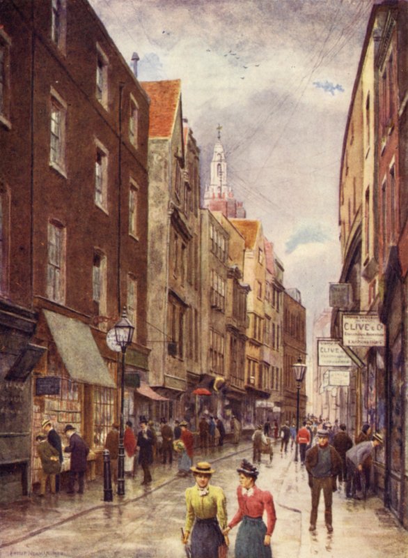 Holywell Street、Strand、西向き、1900 作： フィリップ・ノーマン