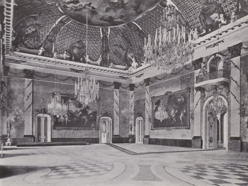 ポツダム、Neues Palais、Marble Hall（モノクロ写真 作： 写真家ドイツ語