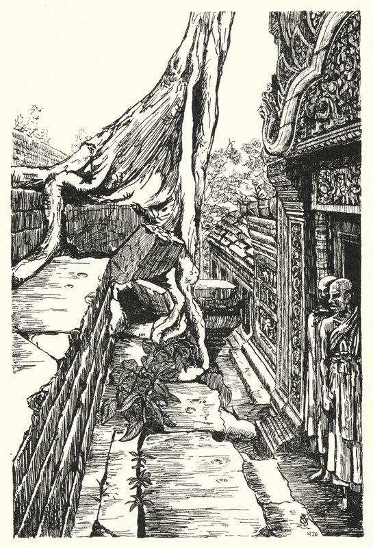 2階にはバフーン（彫刻）。 作： Pierre Jeannerat de Beerski