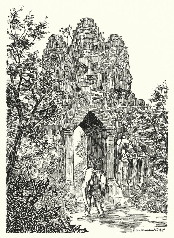 アンコール・トムの北門（彫刻作品 作： Pierre Jeannerat de Beerski