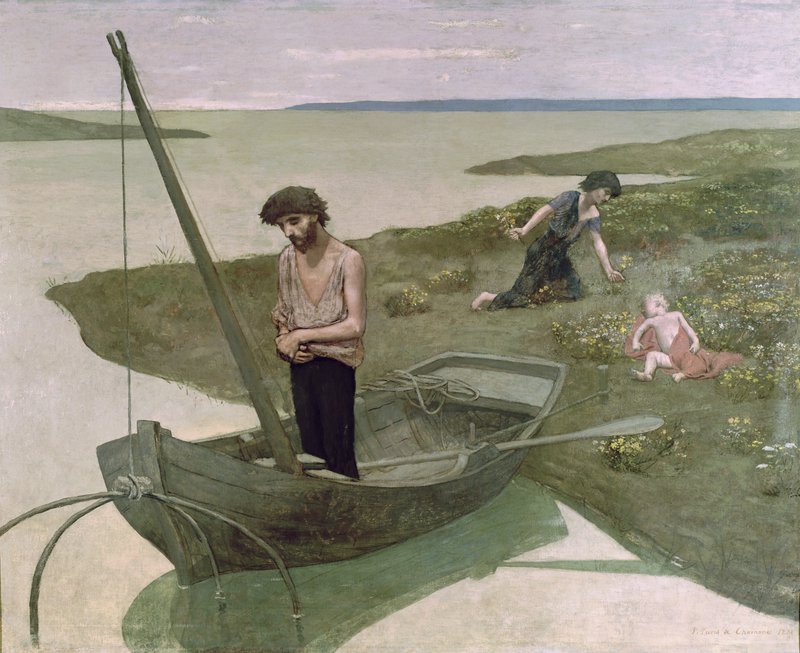 フィリピン　漁師の休息所　版画　額 Pierre_Puvis_de_Chavannes_-