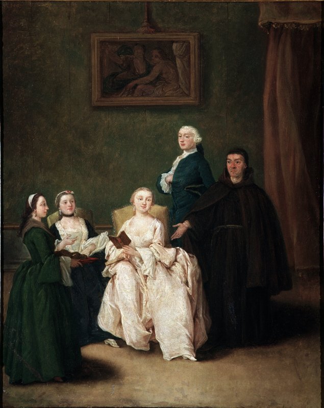 c*o様 絵画原画（時空の扉）貴婦人の絵　室内風景画　アンティーク調 Pietro_Longhi_-