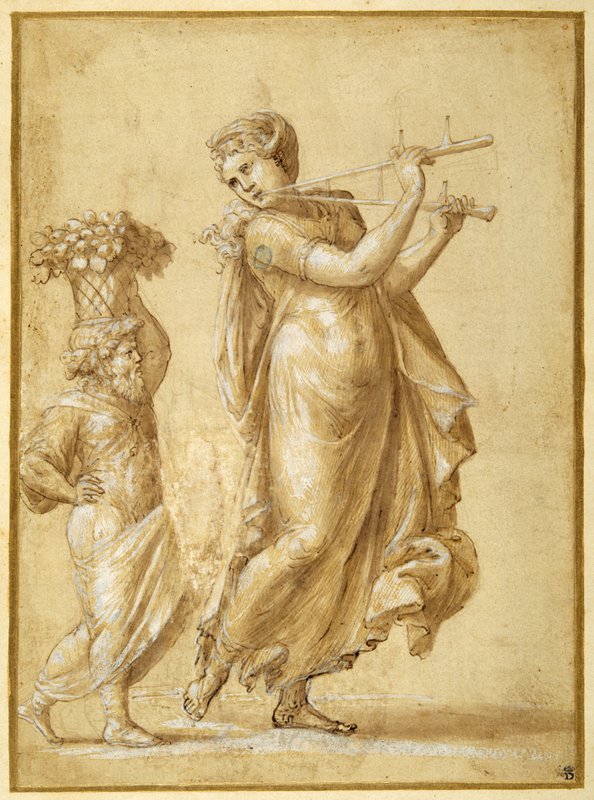 人物画　美人画　painterTMK真筆　フルート　女性人物画　油絵 Pirro_Ligorio_-