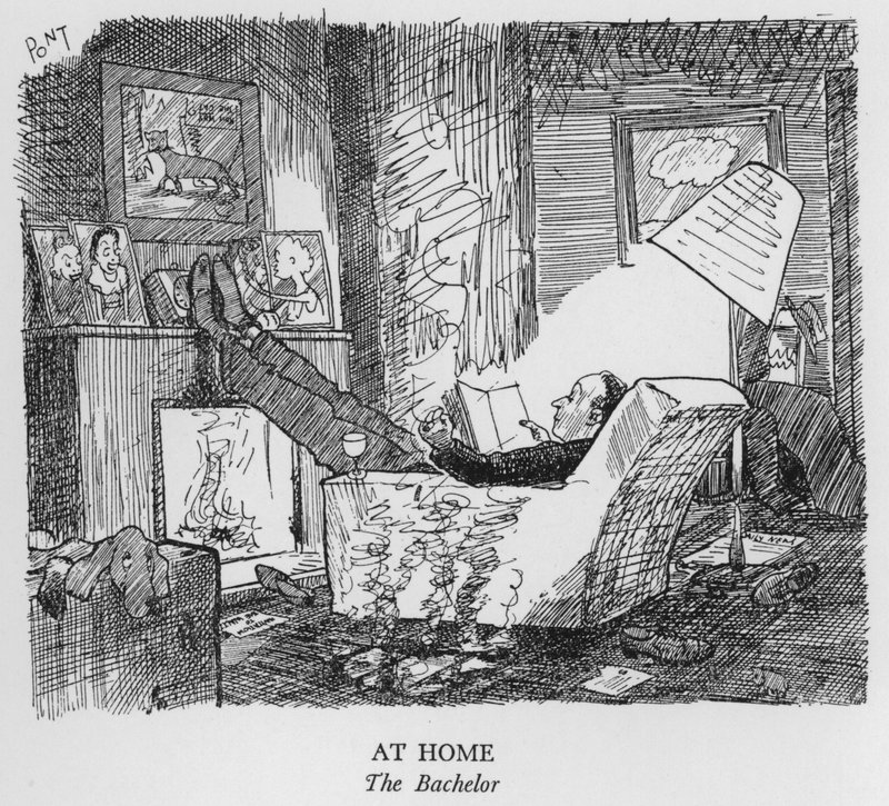 At Home, The Bachelor (litho) 作： ポン