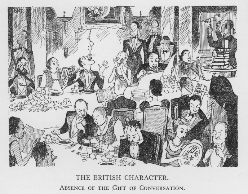 英国人の性格、会話というギフトの不在（リトグラフ 作： ポン