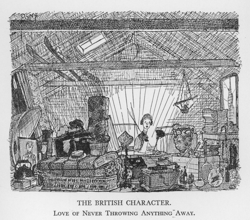 捨てないことが大好きなイギリス人気質（リトグラフ 作： ポン