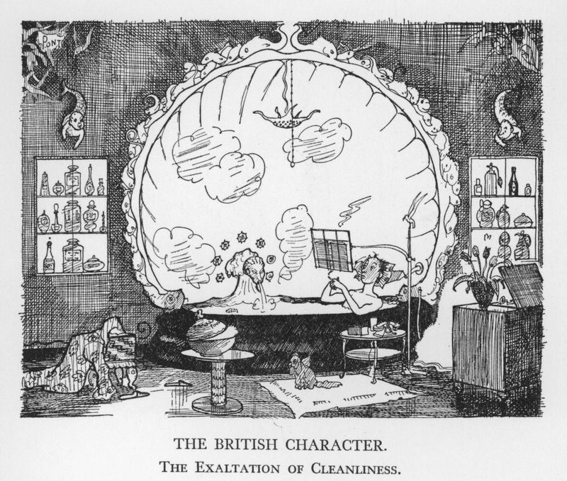 英国人の性格、清潔さの称揚（リトグラフ 作： ポン