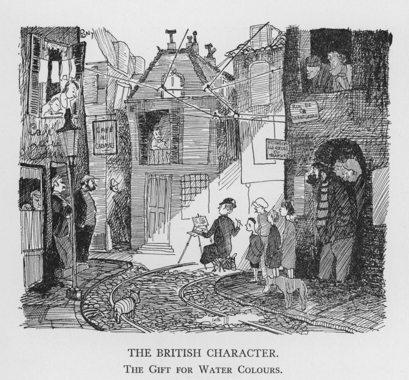 The British Character, The Gift for Water Colours (litho) 作： ポン