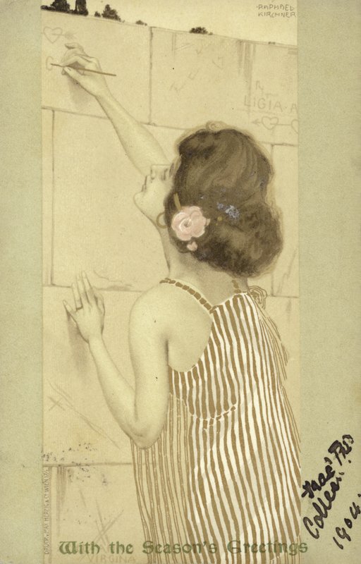 壁に書いている女の子 作： ラファエル・キルヒナー