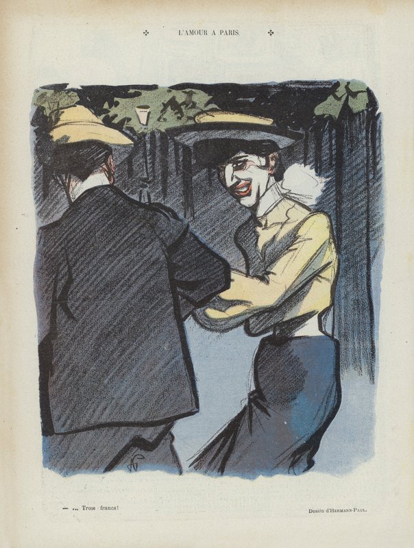 売春 - 1905年5月27日付『Le Rire』（リトグラフ）の挿絵 作： ルネ・ジョージ・ヘルマン＝ポール