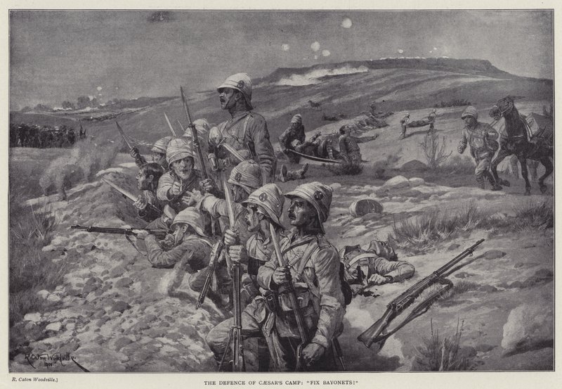 カエサル陣営の防衛戦。"fix bayonets!"(リトグラフ) 作： リチャード・ケートンII（後）ウッドビル