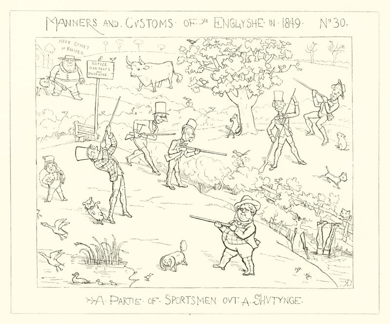 1849年、スポーツマンの射撃パーティー 作： リチャード・ドイル