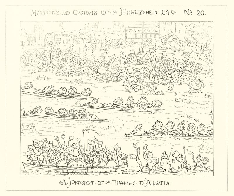 1849年、テムズレガッタの展望 作： リチャード・ドイル