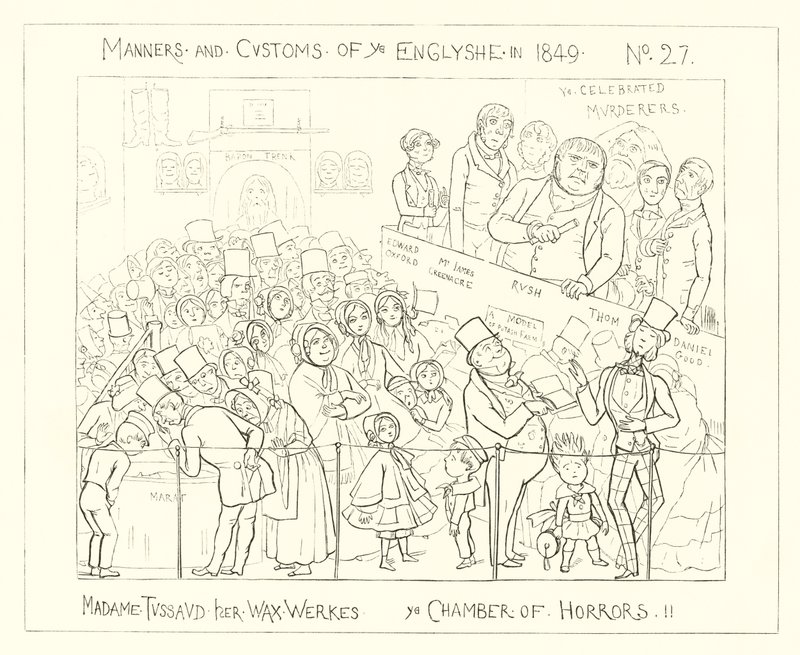 1849年、マダムタッソー蝋人形館、恐怖の商工会議所 作： リチャード・ドイル