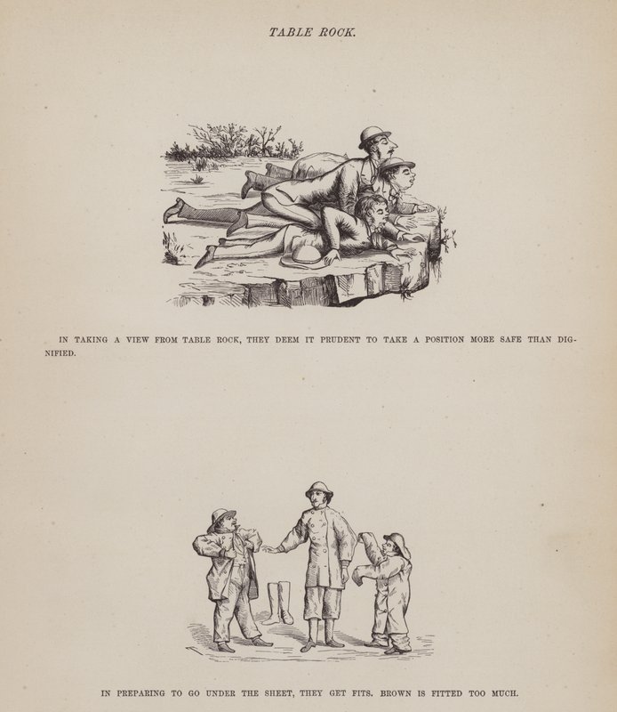 The American Tour of Messrs Brown, Jones and Robinson」のページ（彫刻）。 作： リチャード・ドイル