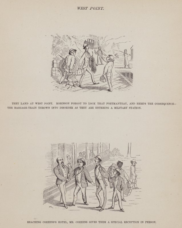 The American Tour of Messrs Brown, Jones and Robinson」のページ（彫刻）。 作： リチャード・ドイル