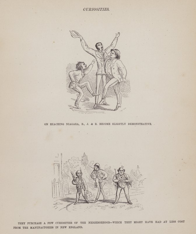 The American Tour of Messrs Brown, Jones and Robinson」のページ（彫刻）。 作： リチャード・ドイル