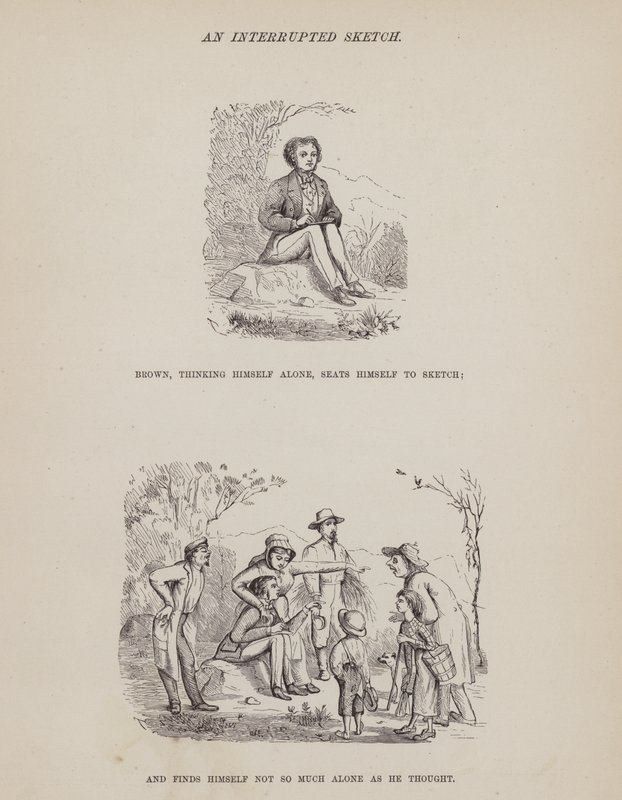 The American Tour of Messrs Brown, Jones and Robinson」のページ（彫刻）。 作： リチャード・ドイル