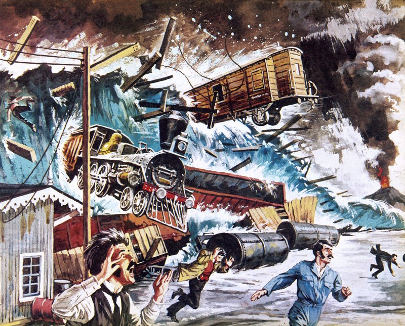 1896年の噴火でチリに襲来した津波 作： ロジャー・ペイン