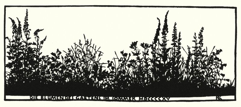 Rudolf Koch (litho) による家庭生活、シルエットのページ 作： ルドルフ・コッホ