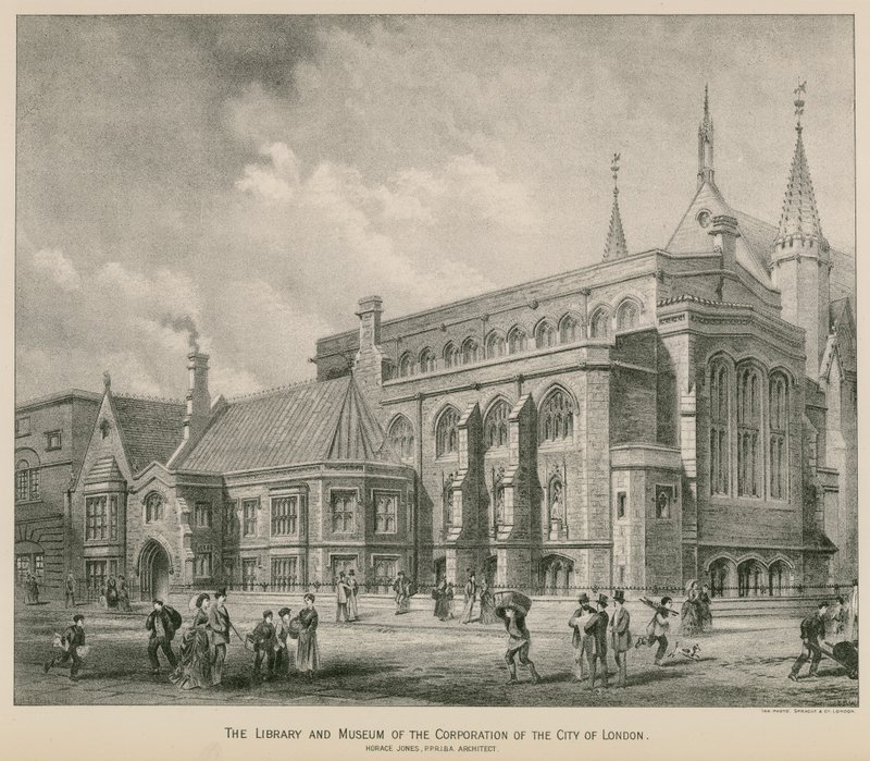 ロンドン市公社の図書館と博物館。ギルドホール 作： S.ローゼンタール