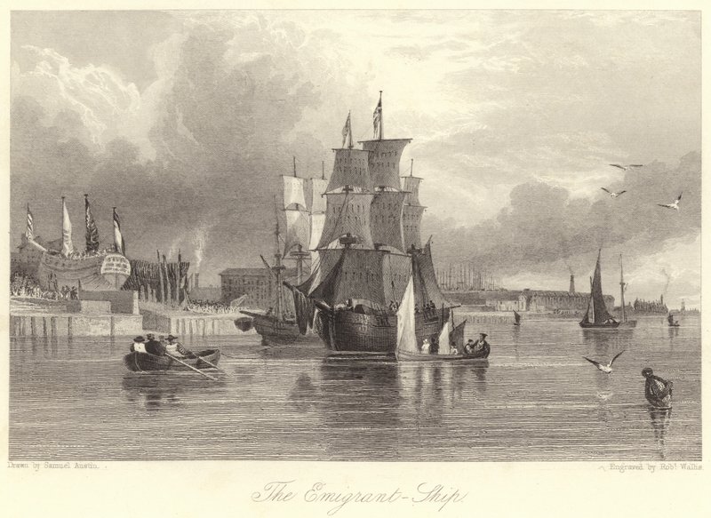 The Emigrant, Ship (Engraving) 作： サミュエル（後）オースティン