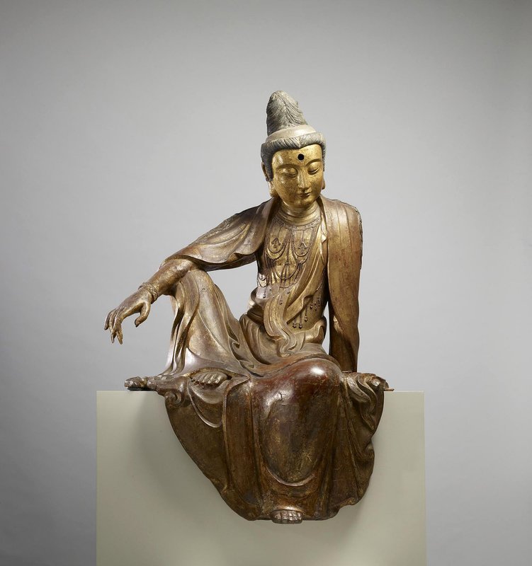 ￼波上月光観世音菩薩　鍍金仏　大明永樂年 School_Chinese_-