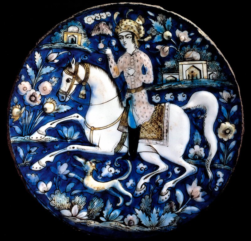 レア物！陶器の可愛いい子馬の絵画 School_Iranian_-