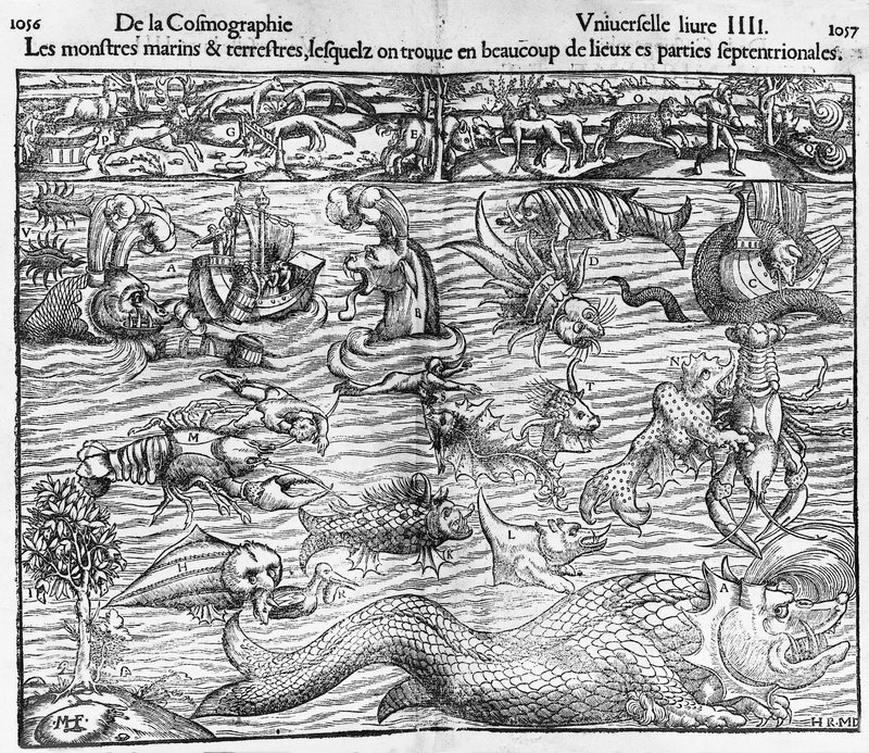お値下げ　額装品　古地図　1571年　木版画　S.ミュンスター「イタリア全図」 Sebastian_Munster_-