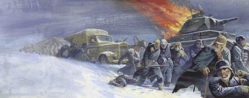 スターリングラードの戦いを終えたドイツ兵 作： セヴェリーノ・バラルディ