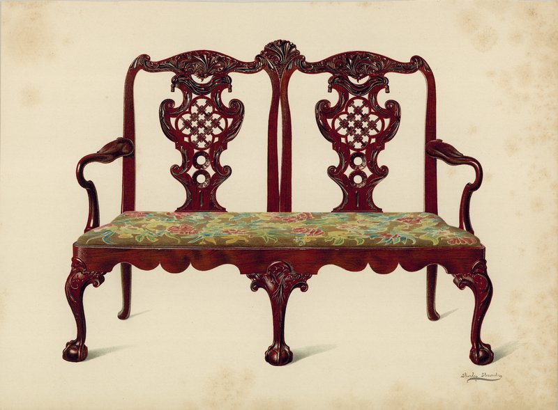 Settee、ミスミルズのプロパティ（クロモリト） 作： シャーリー・チャールズ・ルウェリン・スローカム