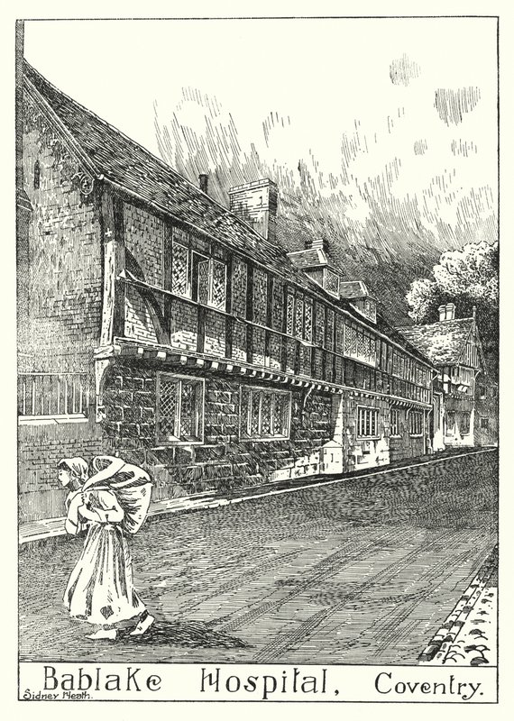 Bablake Hospital, Coventry (Engraving) 作： シドニー・ヒース
