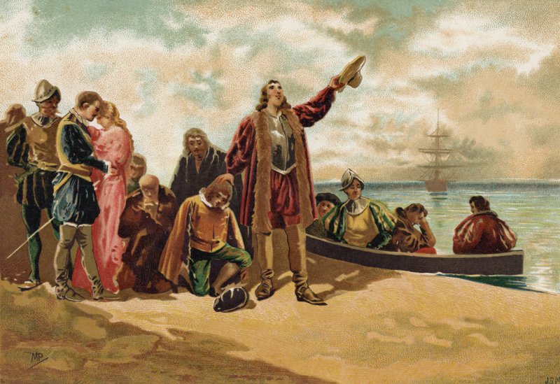 1620年にニューイングランドに巡礼者の父が上陸 作： スペイン語学校