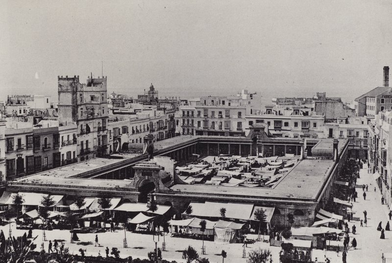 カディス：Plaza de Abastos（モノクロ写真 作： スペインの写真家
