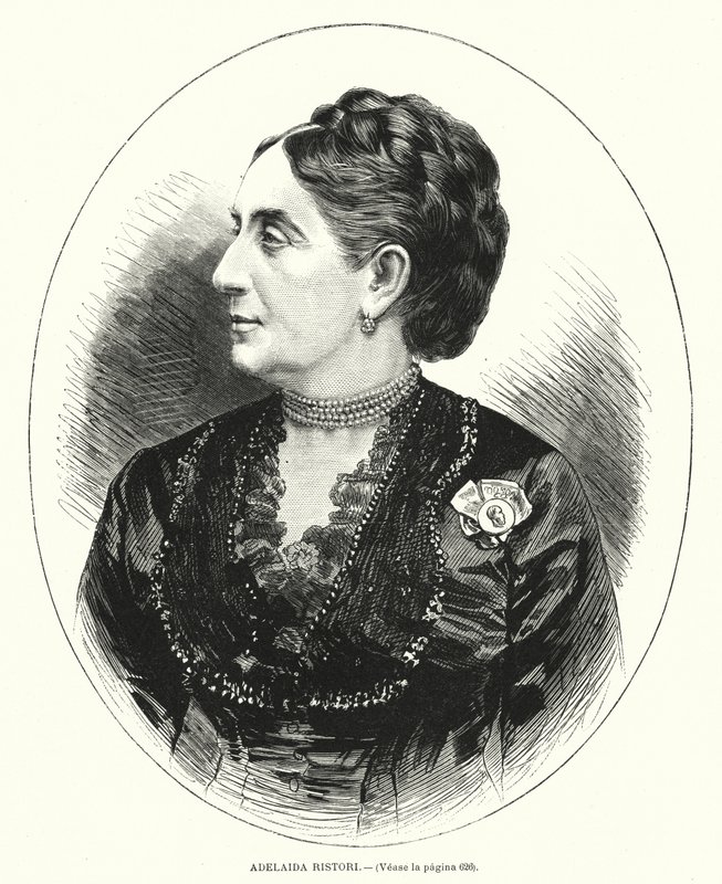 Adelaide Ristori, イタリアの女優（リトグラフ 作： スペイン語学校