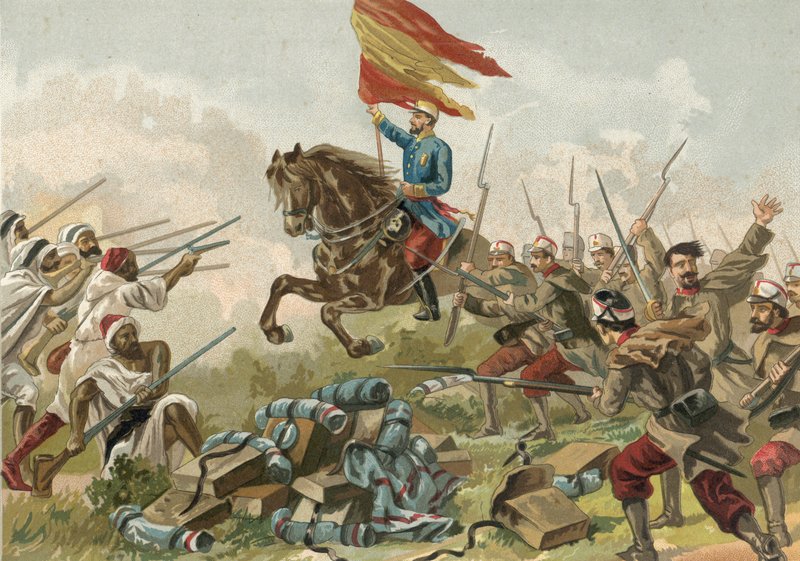 1859年、モロッコのカスティーリョスでのプリム将軍の英雄 作： スペイン語学校