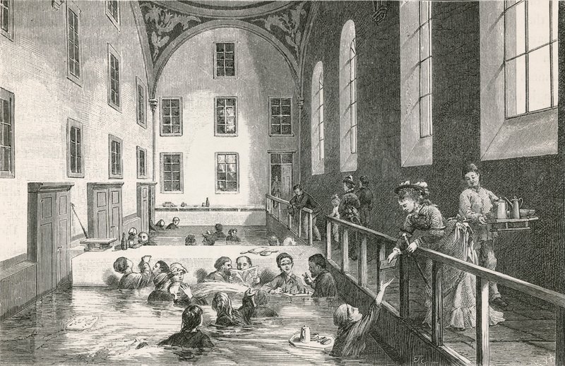 Leuk（Valais）の暖かい石膏浴場で 作： スイスの学校