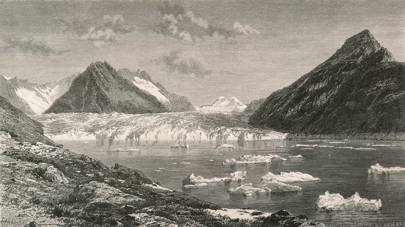 アレッチ氷河とマージェレン湖 作： スイスの学校