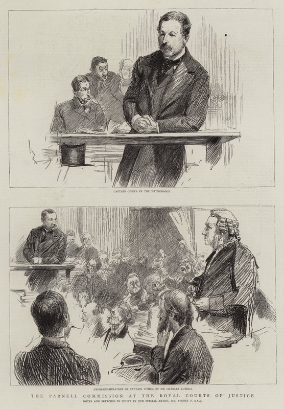王立裁判所でのパーネル委員会（版画 作： シドニープライア（アフター）ホール