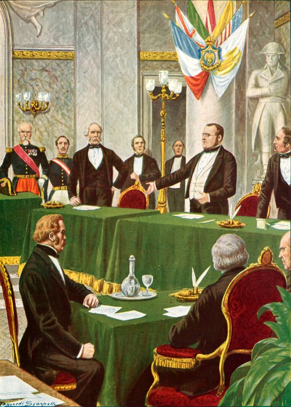 1856年のパリ会議でのカブール 作： タンクレディ・スカルペリ
