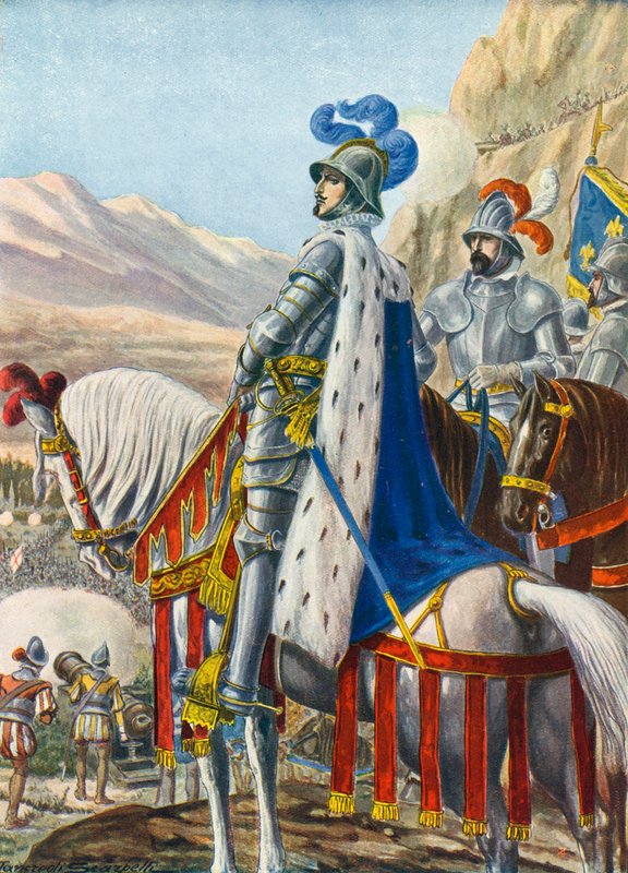 1515年8月15日にフランスのフランシス1世がアルプスを調査 作： タンクレディ・スカルペリ