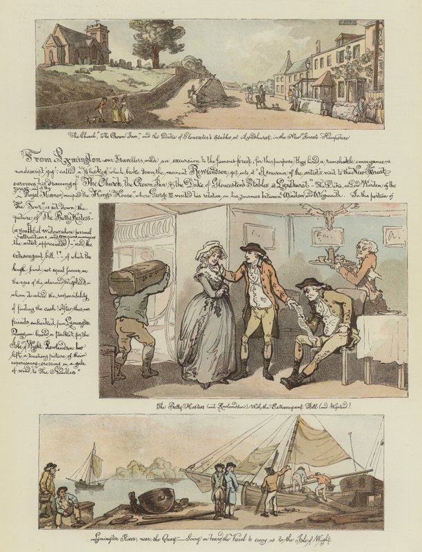 ローランドソンのポスト長椅子でのツアー、1782年（クロモリト） 作： トーマス・ローランドソン