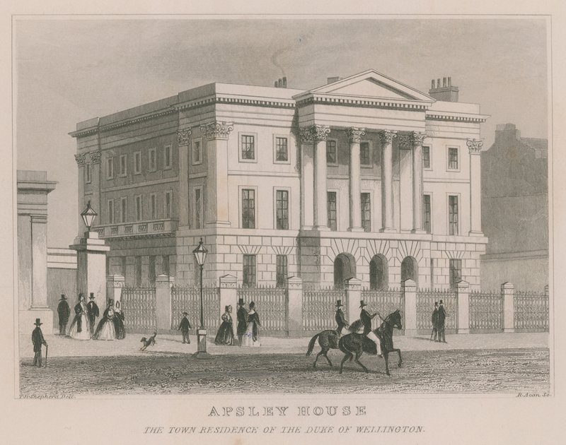 Apsley House、ハイドパークコーナー、ロンドン、ウェリントン公爵の邸宅 作： トーマス・ホスマー・シェパード