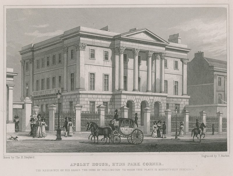 Apsley House、ハイドパークコーナー、ロンドン、ウェリントン公爵の邸宅 作： トーマス・ホスマー・シェパード