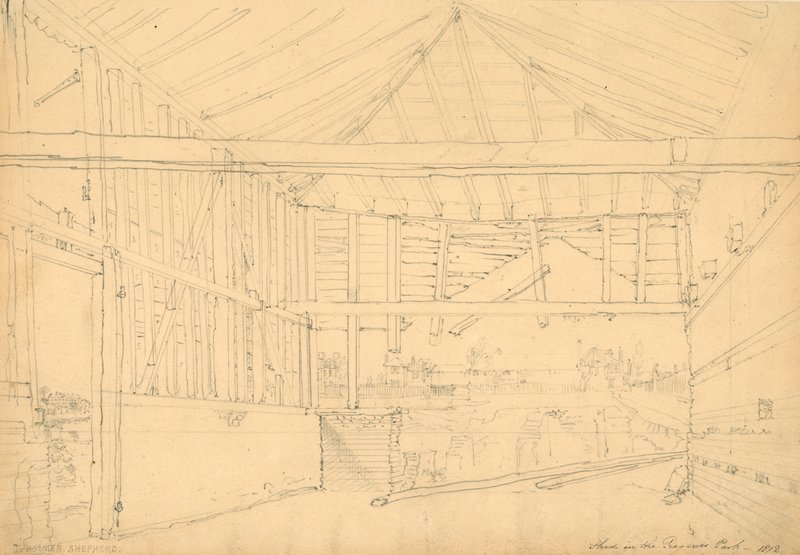 1812年のリージェンツパークの小屋 作： トーマス・ホスマー・シェパード