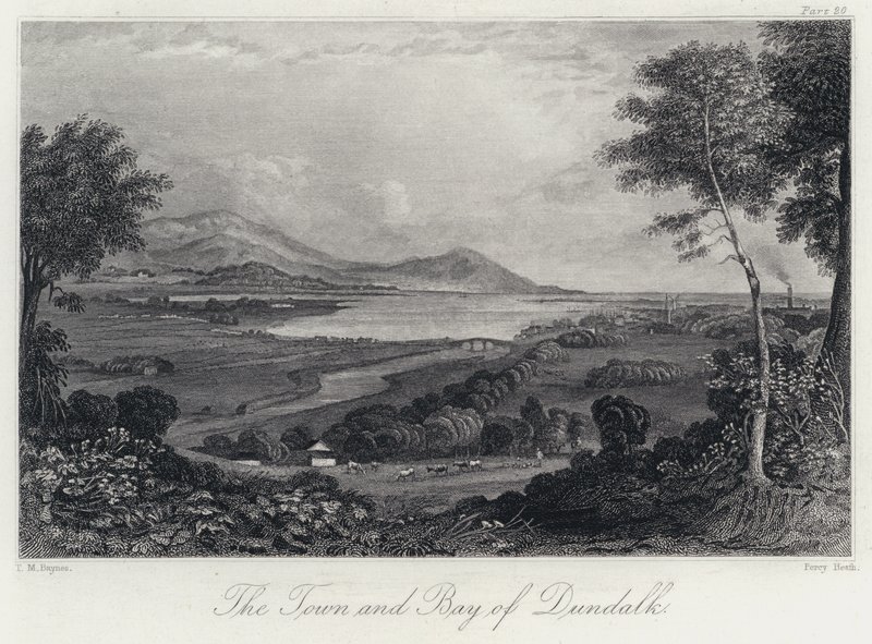 The Town and Bay of Dundalk (e.g. the engraving) 作： トーマス・マン（後）ベインズ