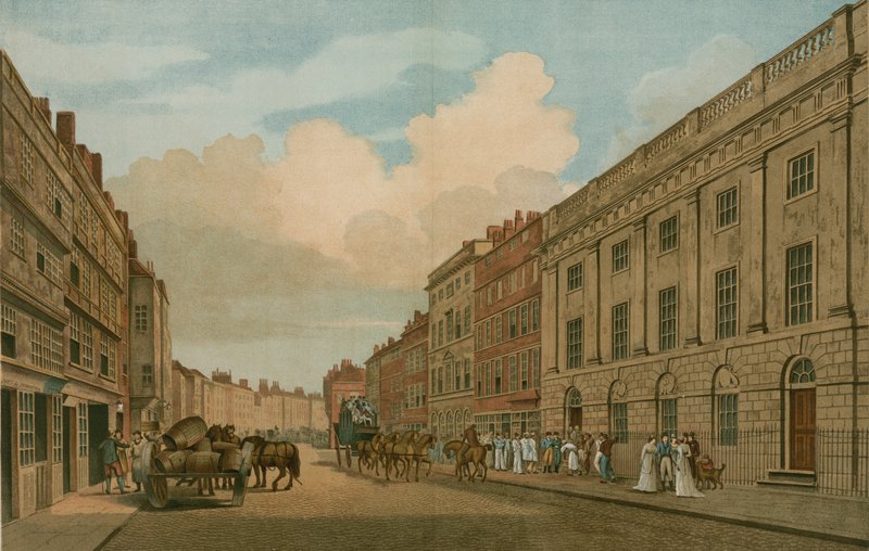 1726年に改築された、ロンドンのリードデンホールストリートにある東インド会社が所有する家 作： トーマス・シニアマルトン