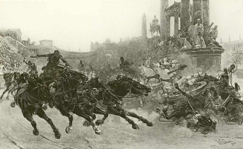 トラヤヌスの下のローマ-戦車レース（グラビア） 作： ウルピアーノ・チェカ・イ・サンス